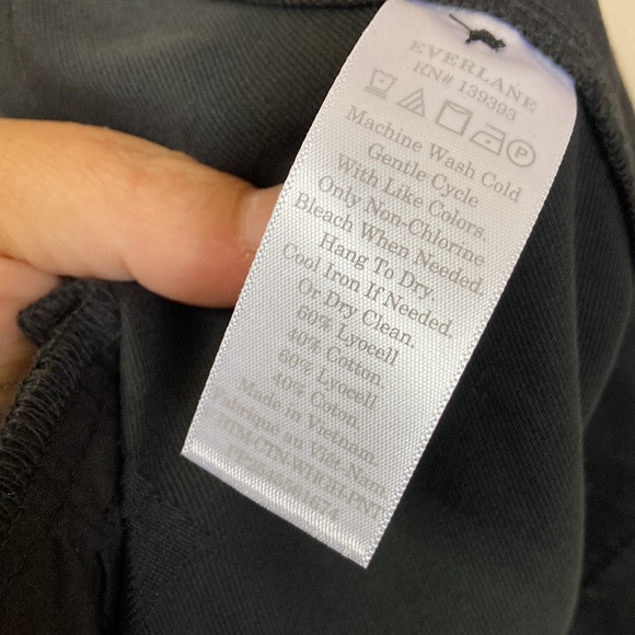 Everlane Black Wide Leg Pants Size 8 Cotton Lyocell High Waist Trousers - Picture 10 of 11